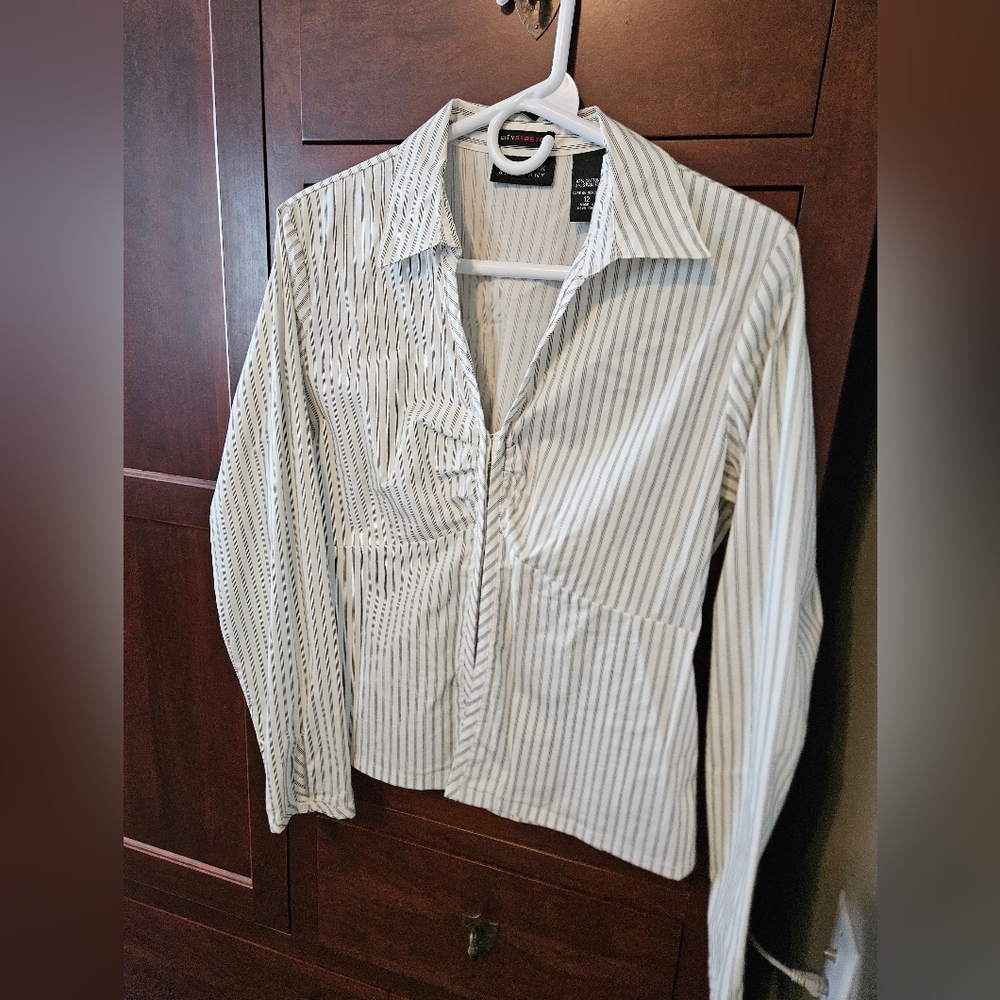 White Stripe Blouse